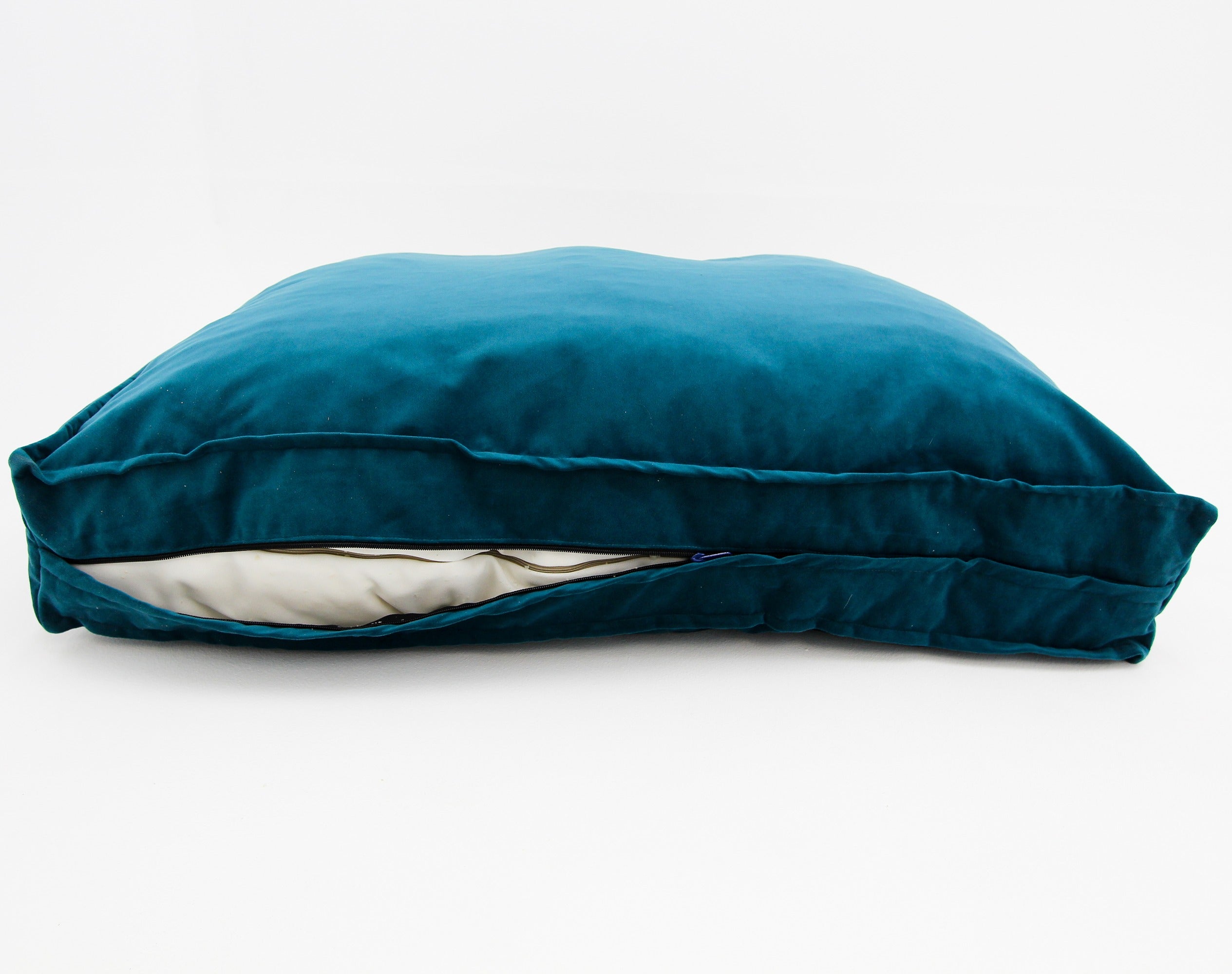 M Dog Bed Teal Velvet