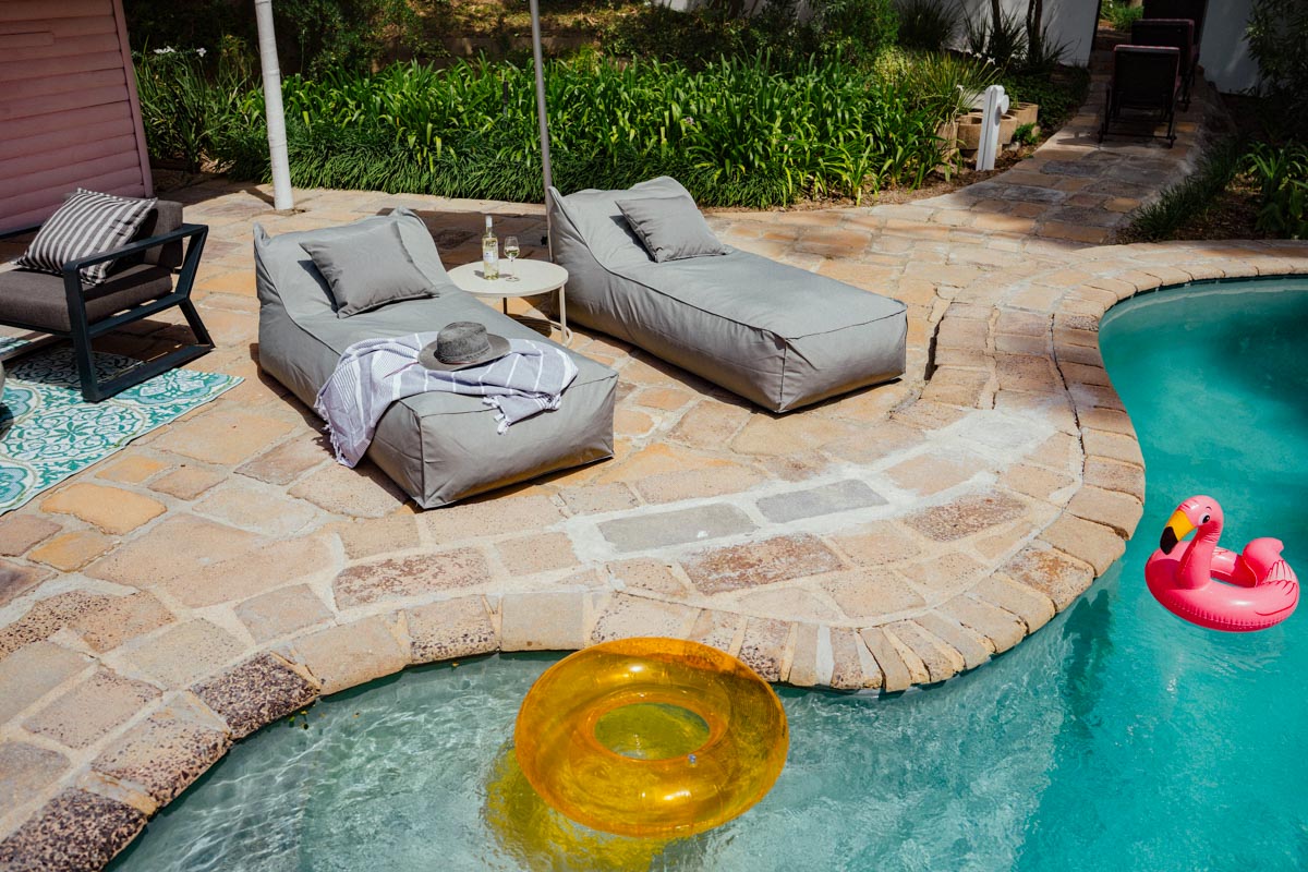 Grey Pool Lounger Bed