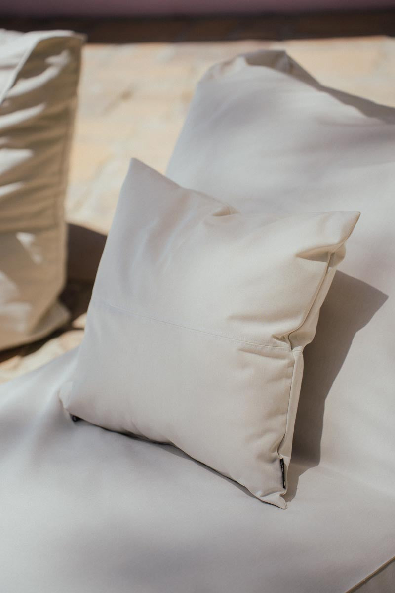 Cream Pool Lounger Chair + Ottoman + Scatter