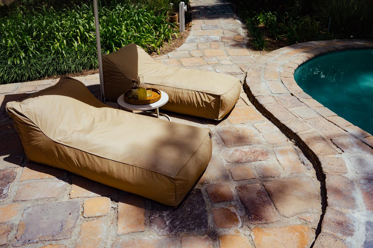 Khaki Pool Lounger Bed