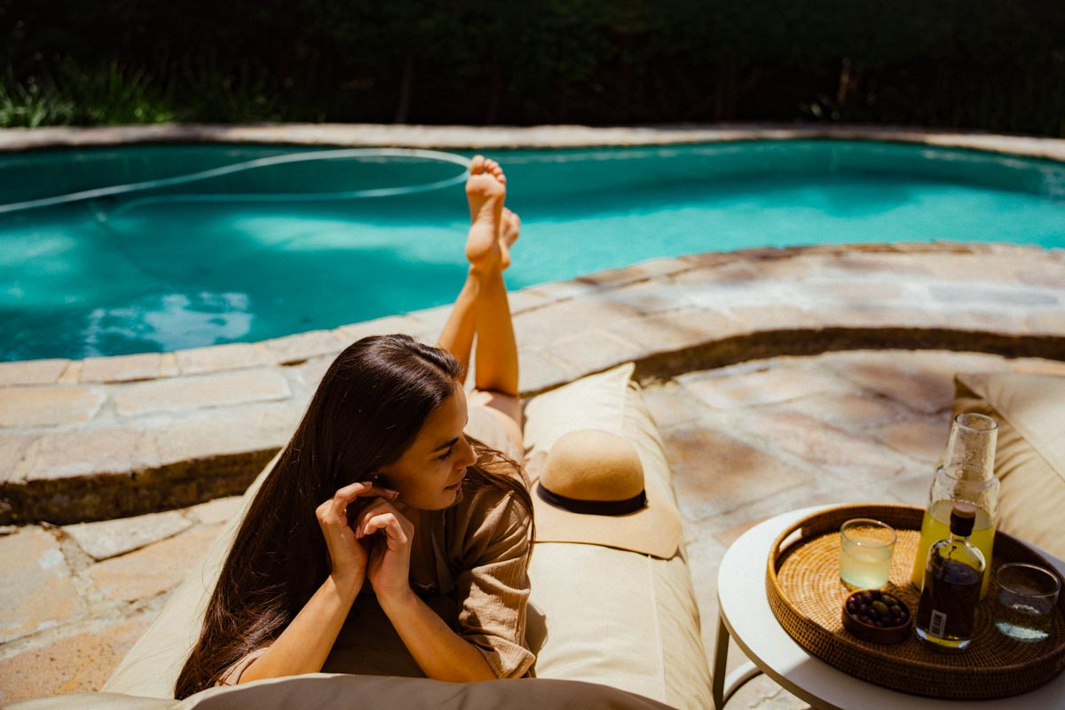 Khaki Pool Lounger Bed