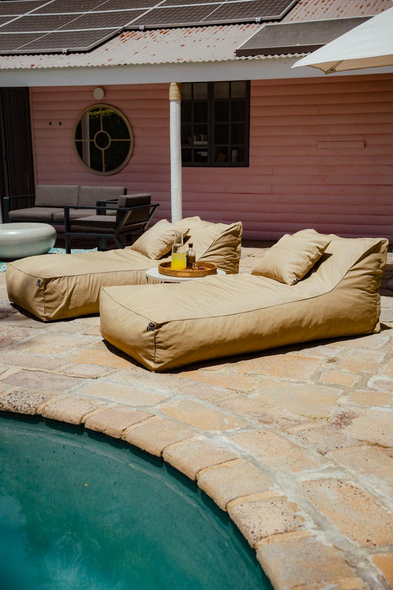 Khaki Pool Lounger Bed