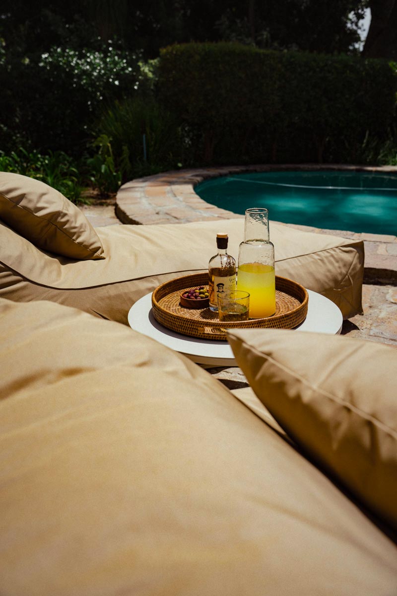 Khaki Pool Lounger Bed