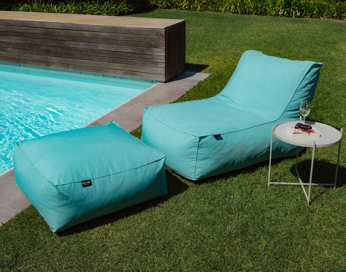 Turquoise Outdoor Ottoman