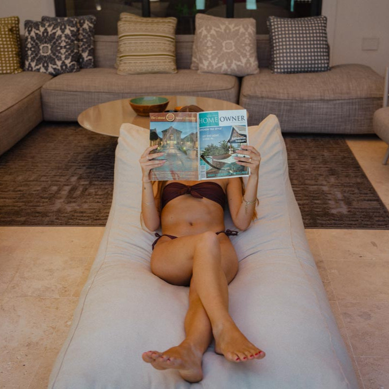 Cream Pool Lounger Bed