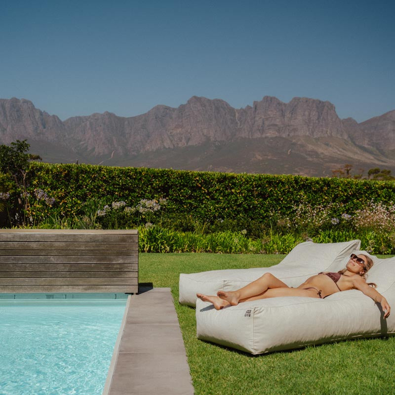 Cream Pool Lounger Bed