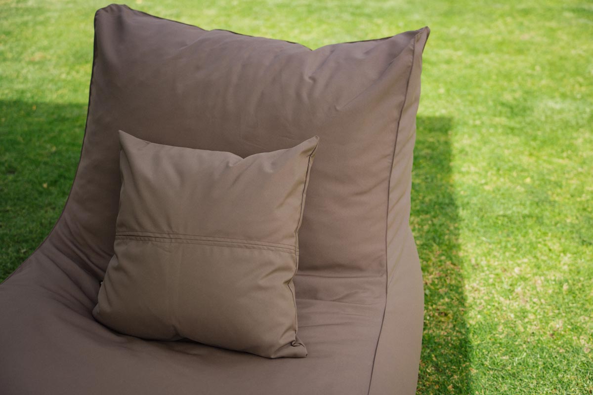 Taupe Pool Lounger Chair + Ottoman + Scatter