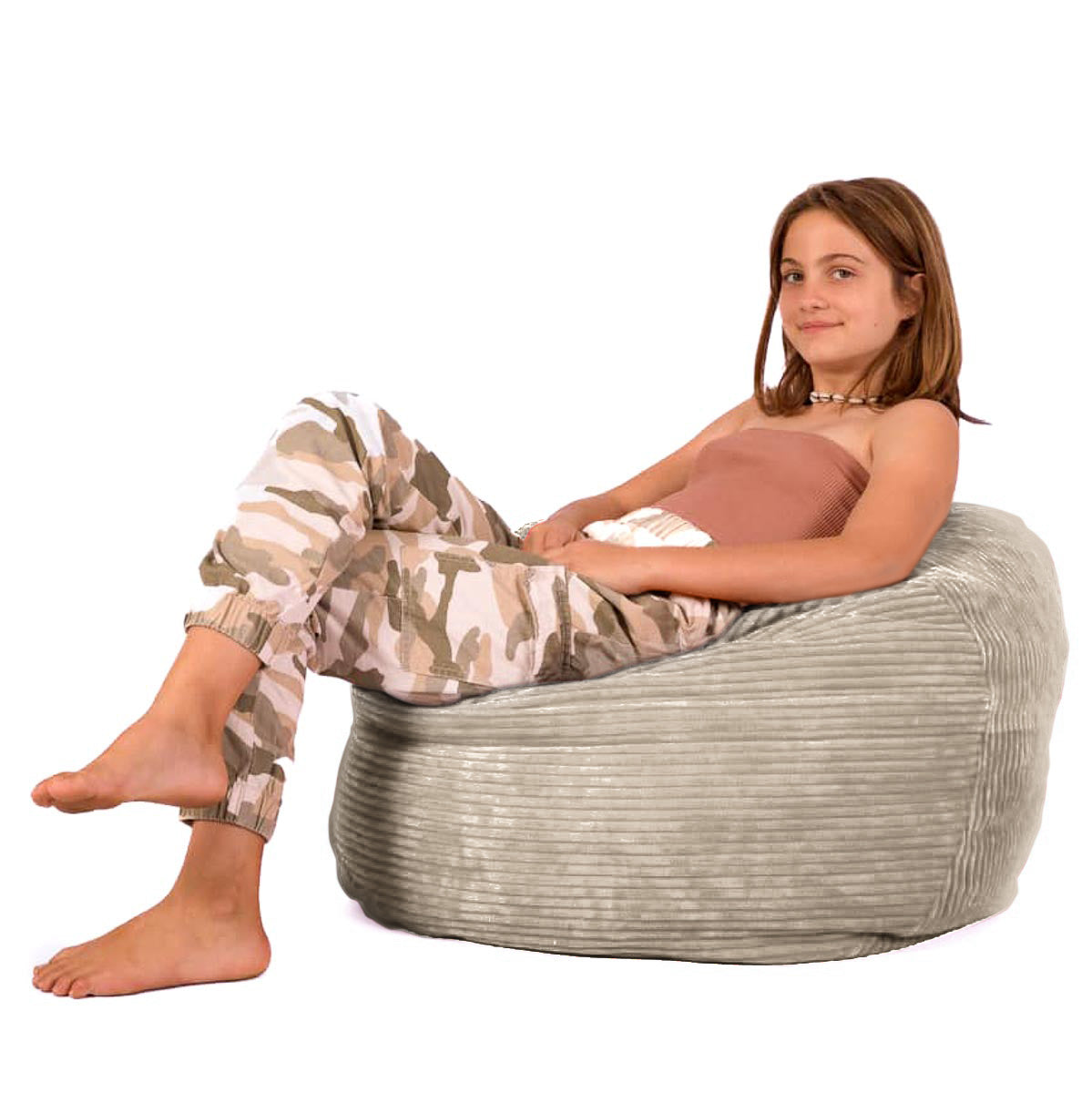 Footsak Cream Corduroy Extra Cover - Happy Sak SA