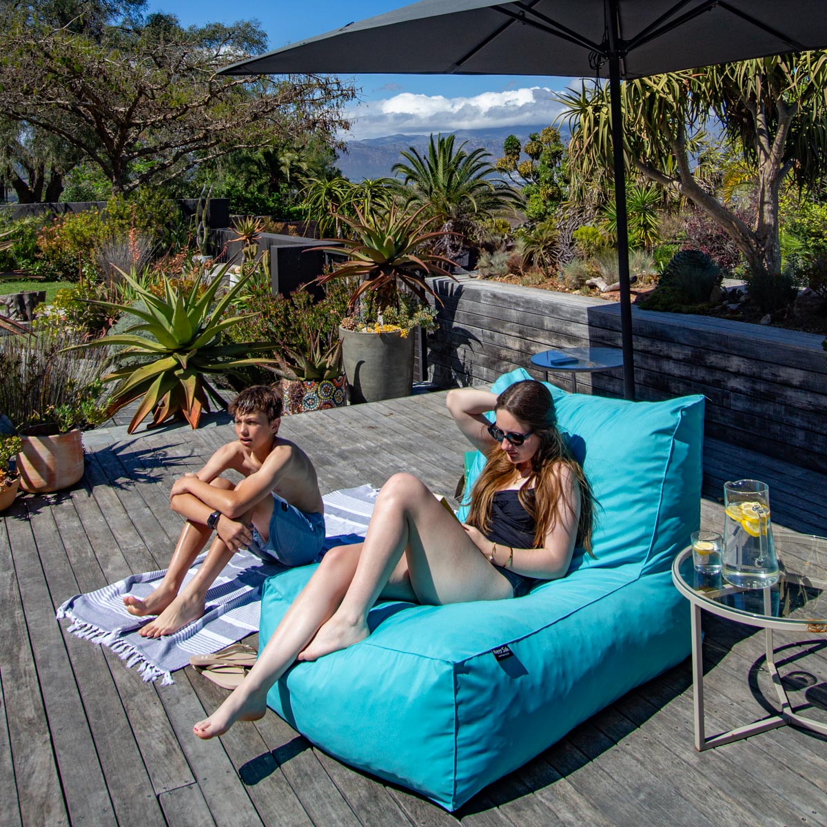 Turquoise Pool Lounger Chair Extra Cover