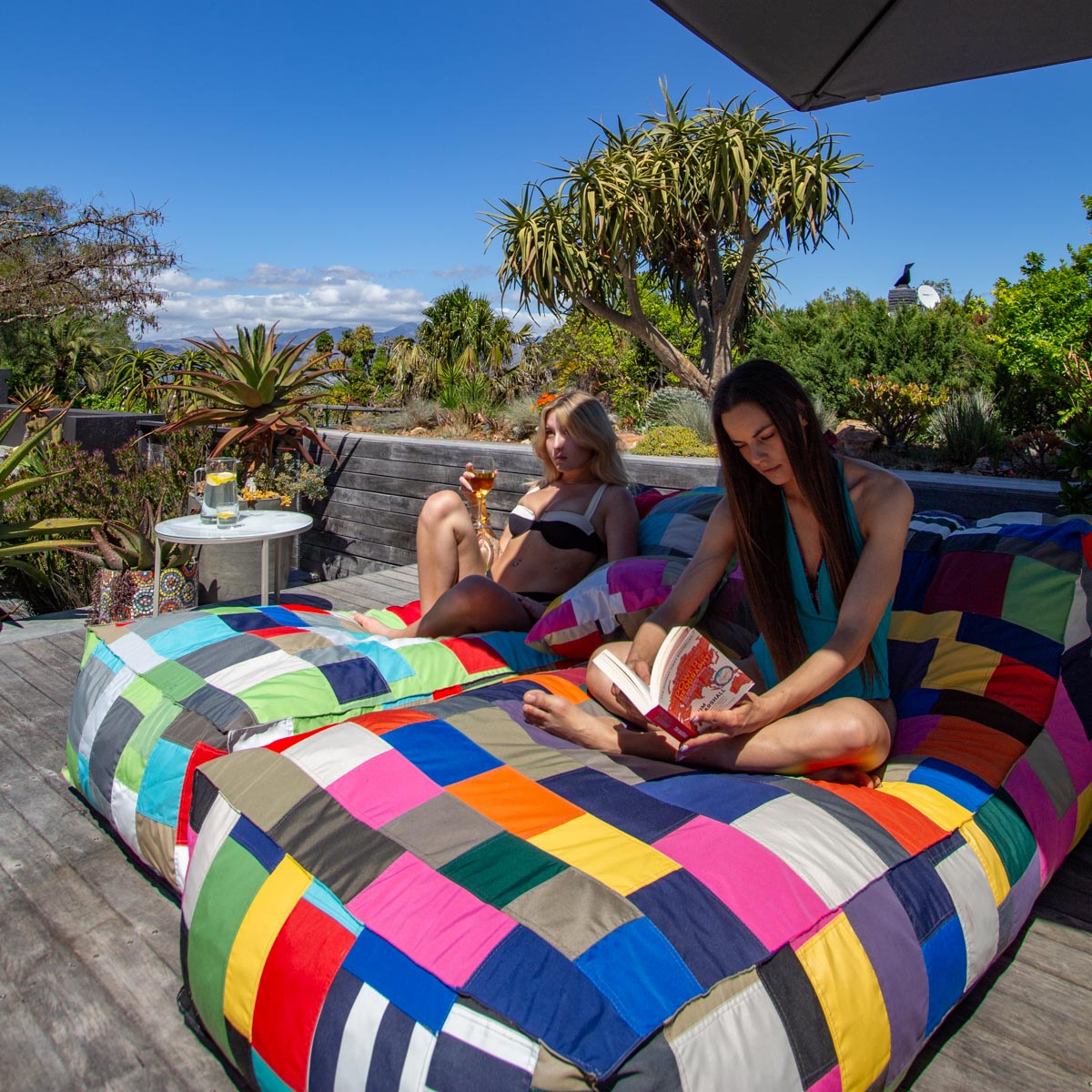 Patchwork Pool Lounger Bed