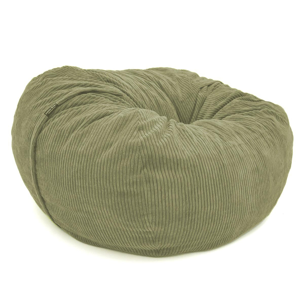 Green bean bag chair on a white background