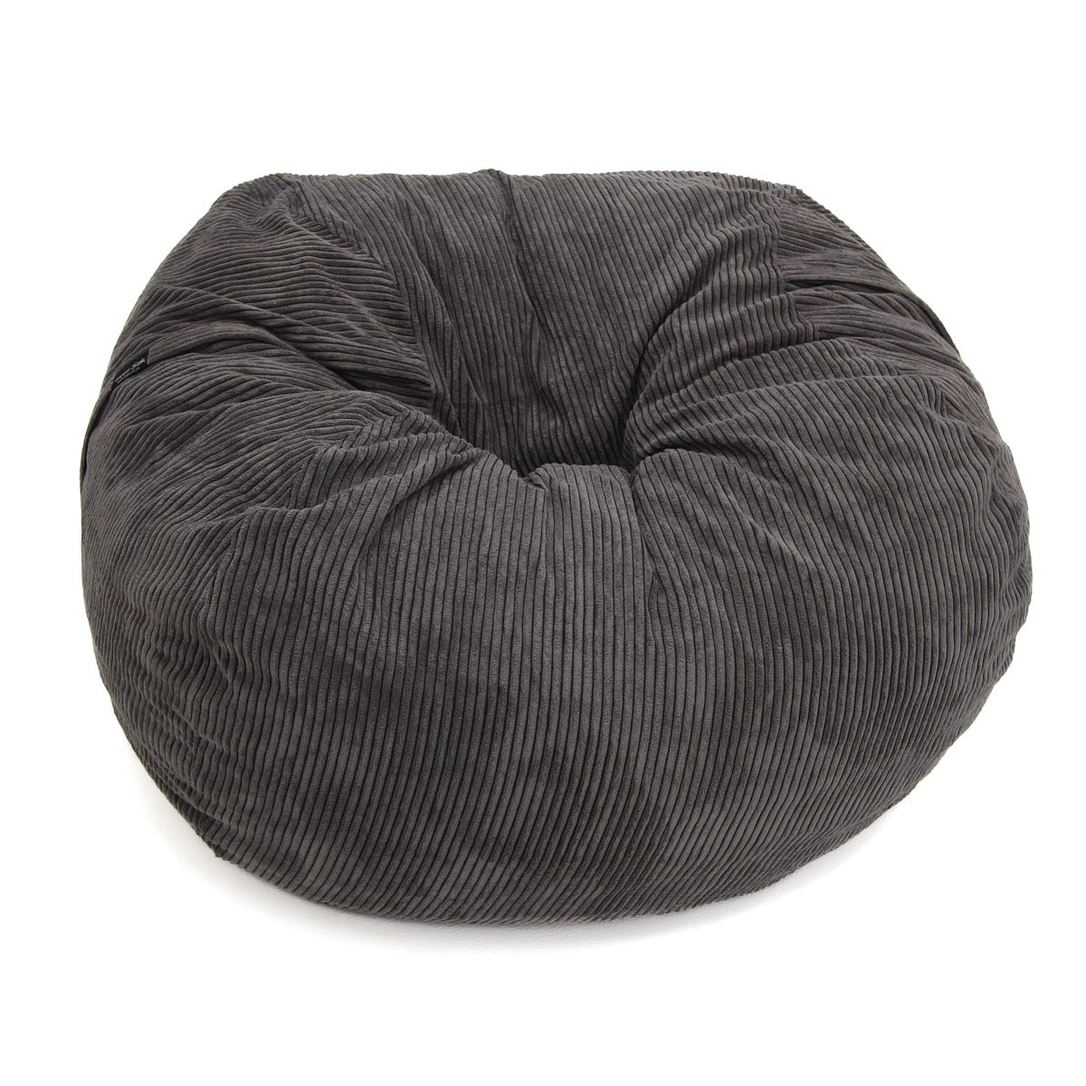 taupe bean bag chair on a white background