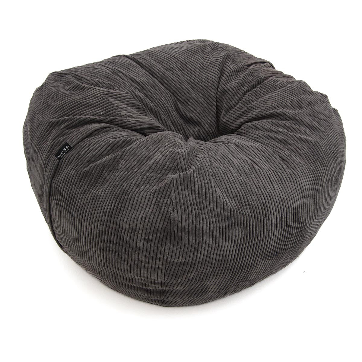 Gray bean bag chair on a white background