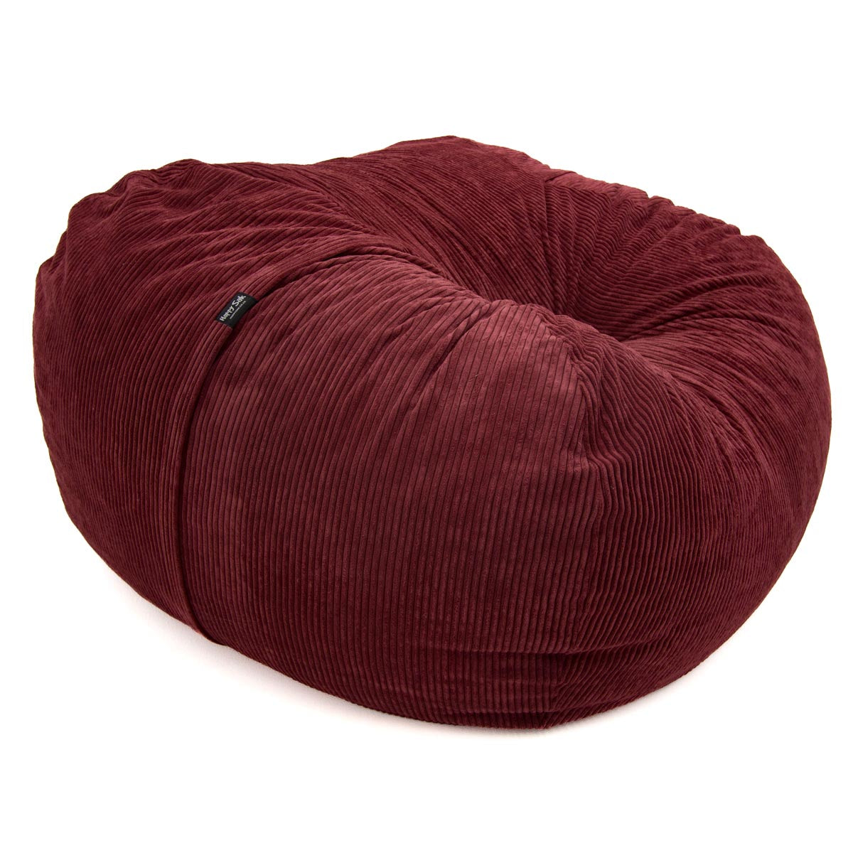 Red bean bag chair on a white background