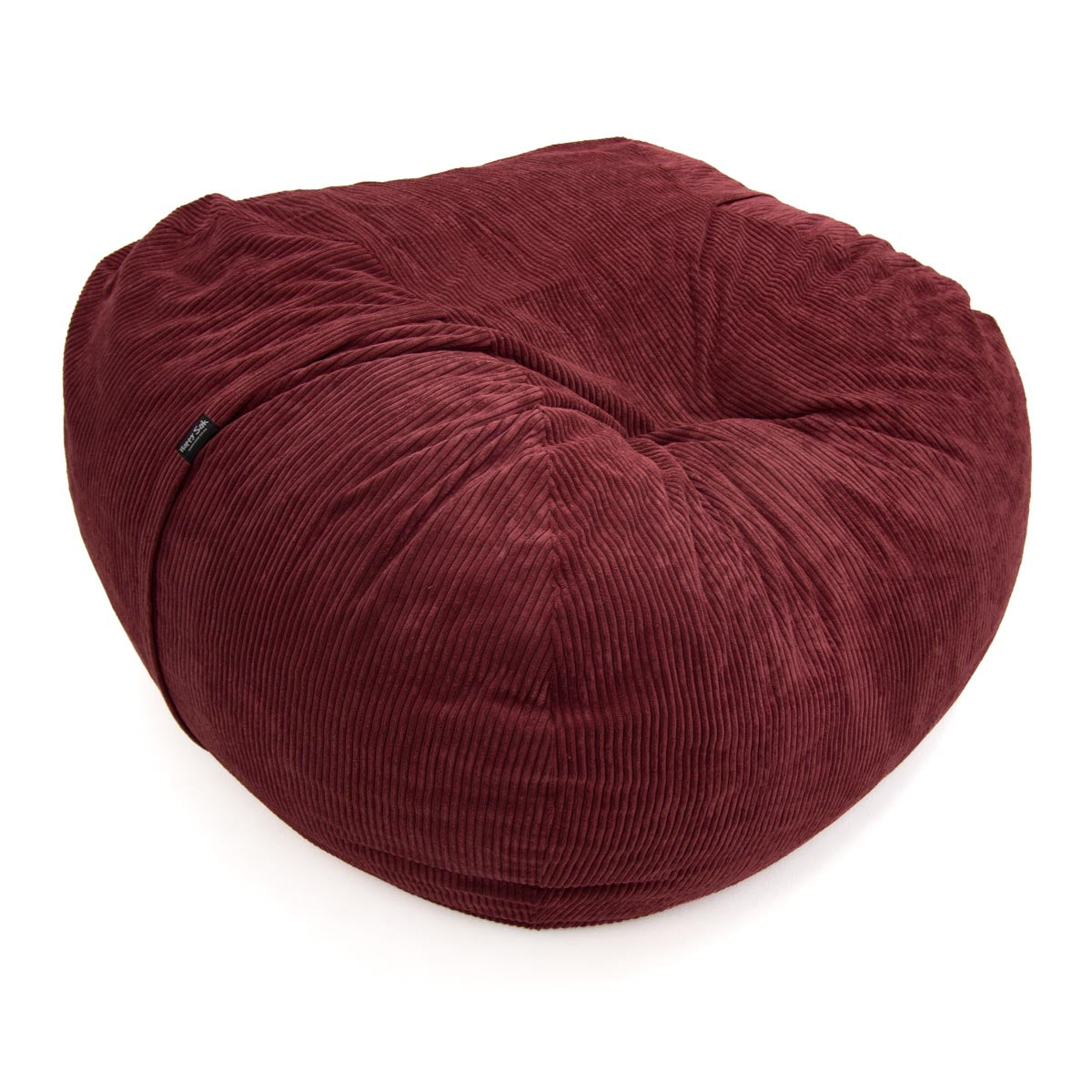 Maroon bean bag chair on a white background