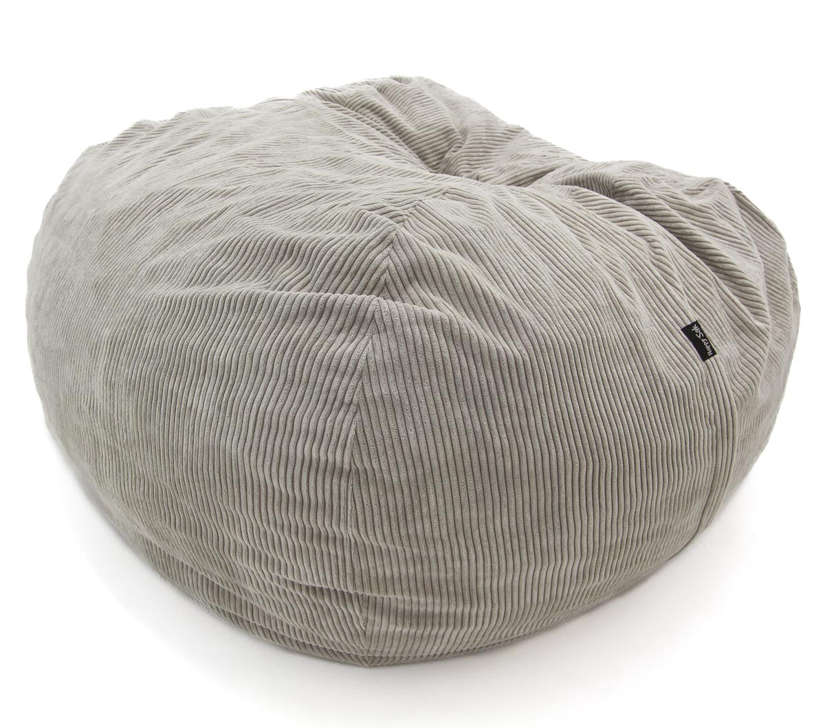 Gray bean bag chair on a white background