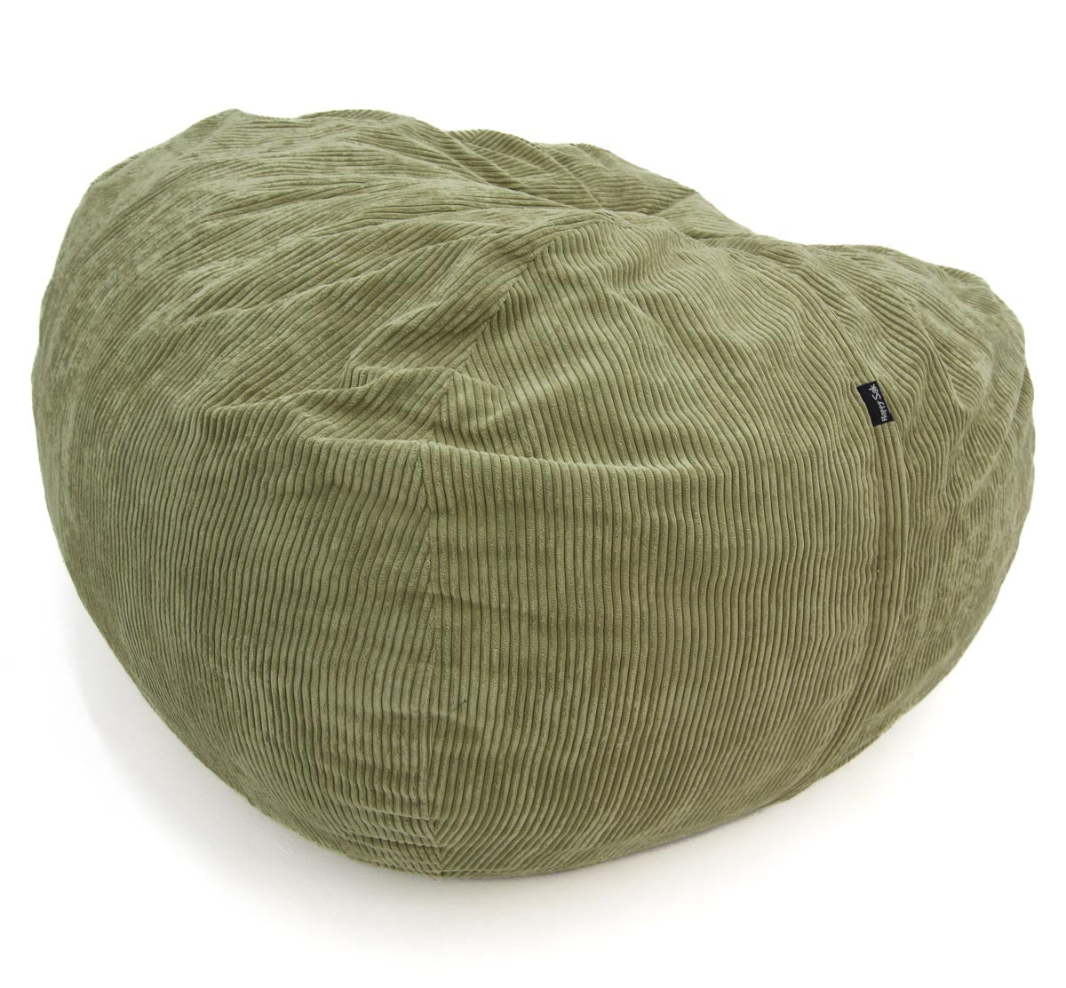 Green bean bag chair on a white background