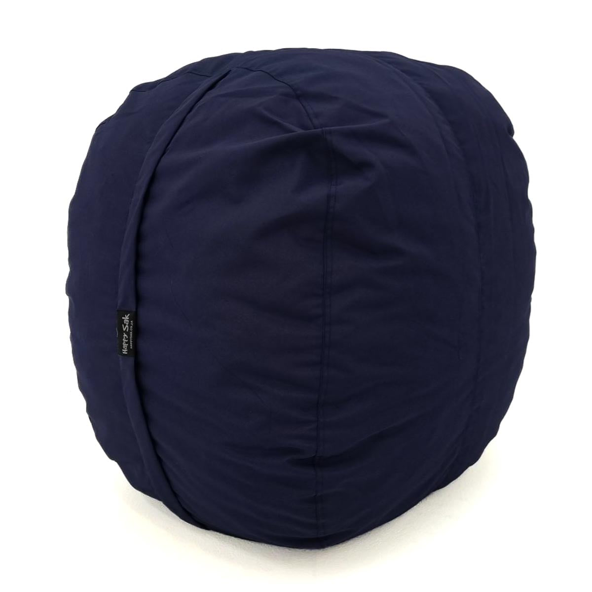 Navy blue bean bag chair on a white background