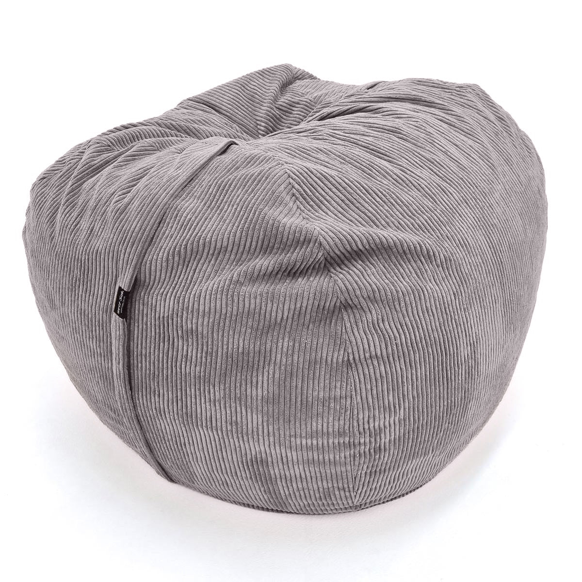 large grey cord bean bag
