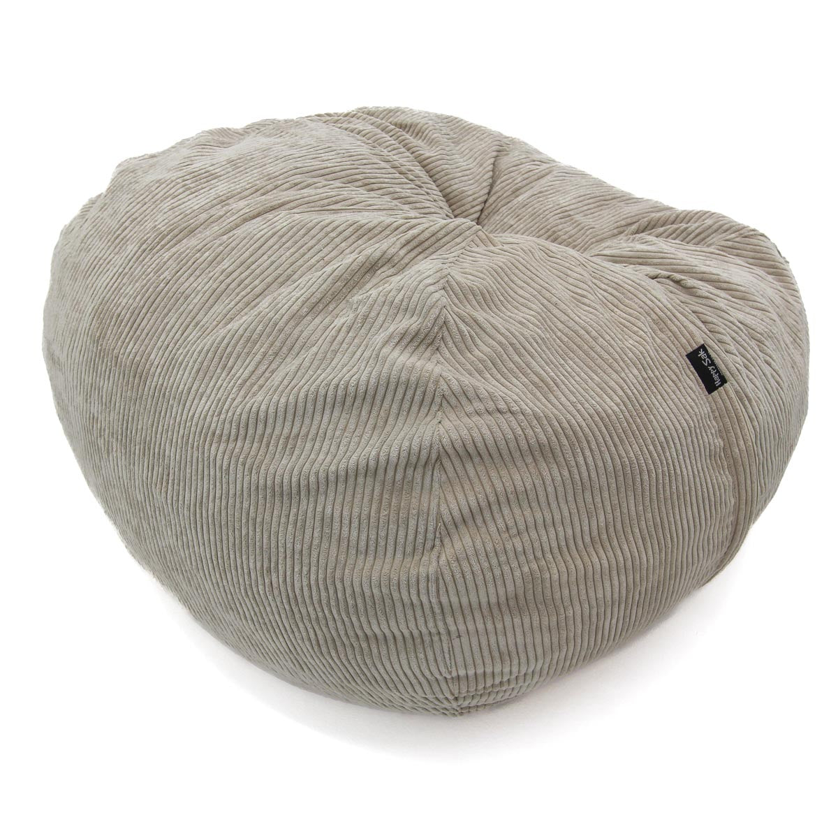 Beige bean bag chair on a white background