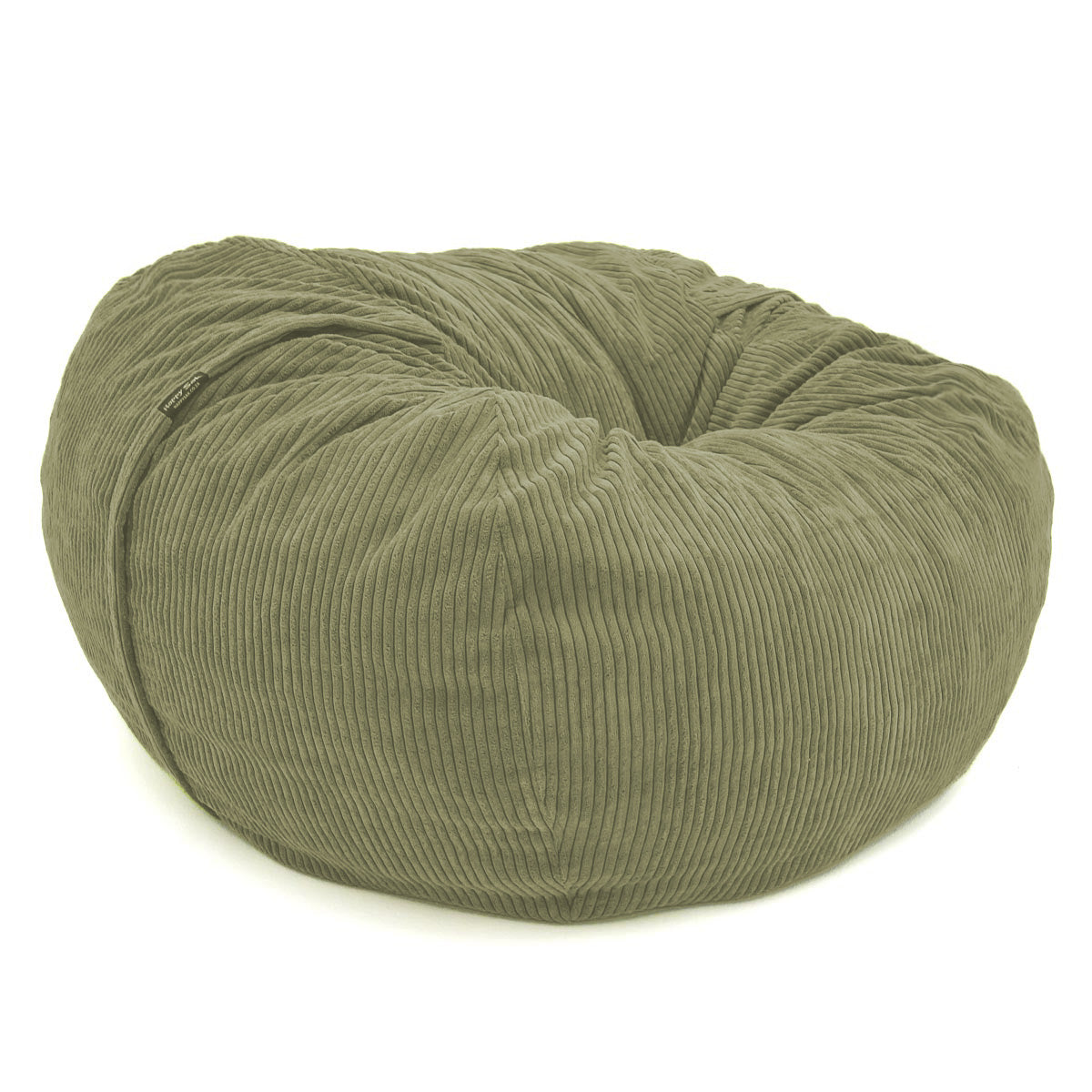 Green bean bag chair on a white background
