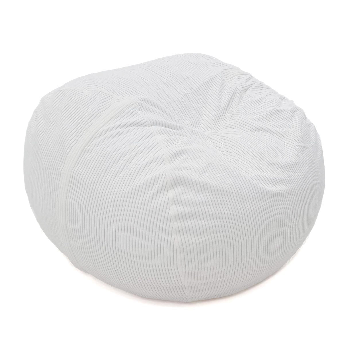 White bean bag chair on a white background