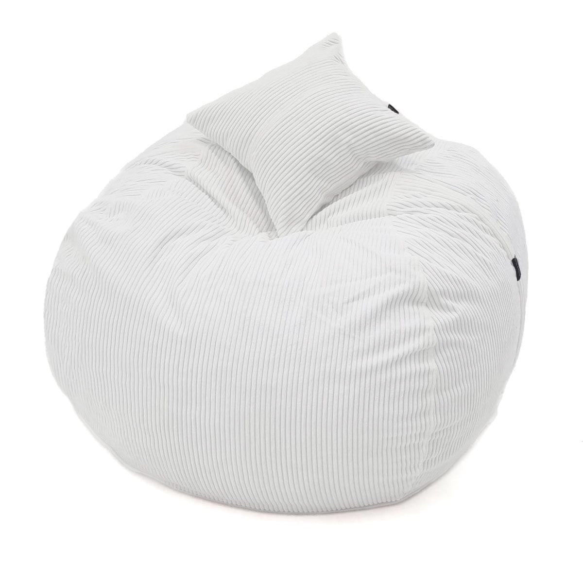 White bean bag chair on a white background