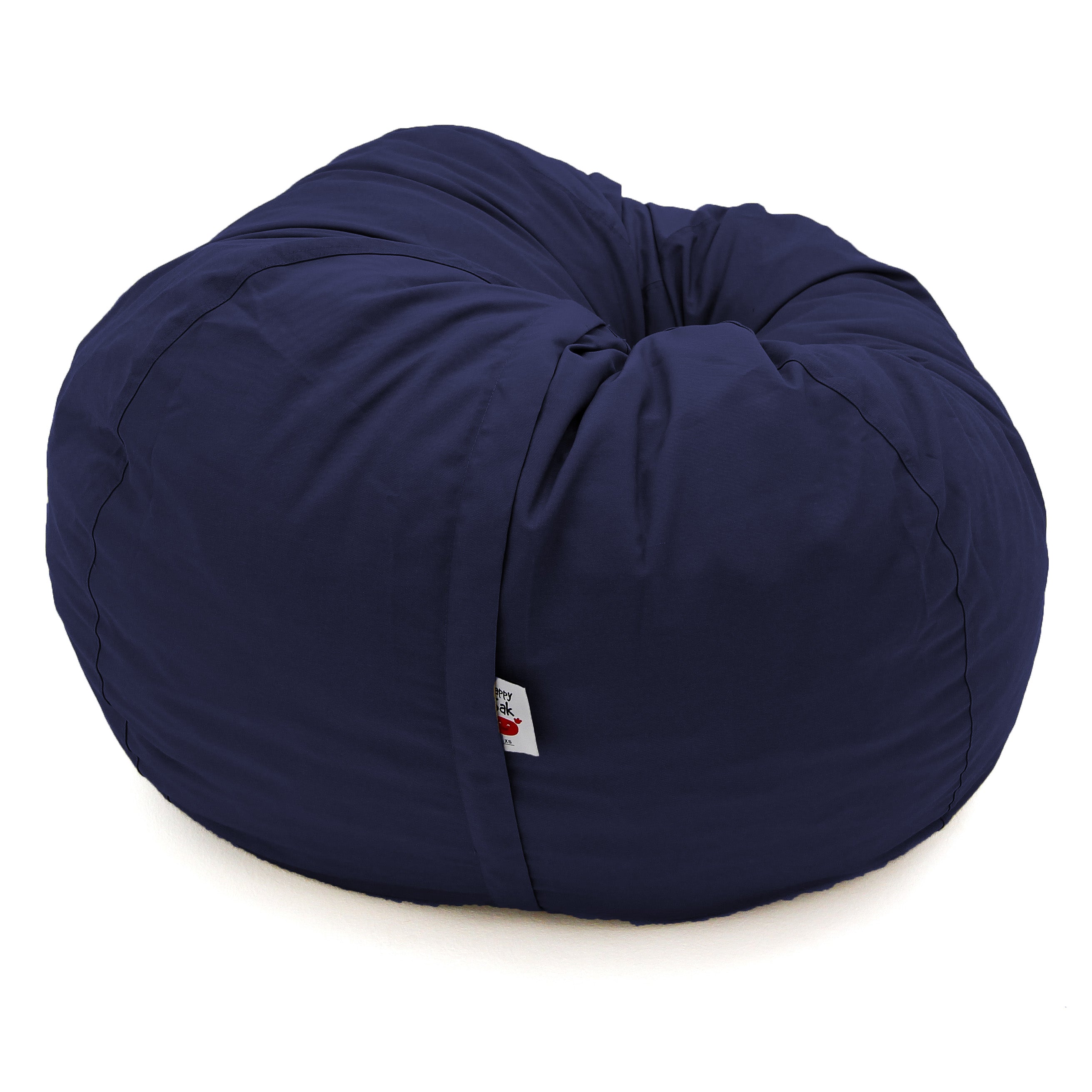 Navy blue bean bag chair on a white background