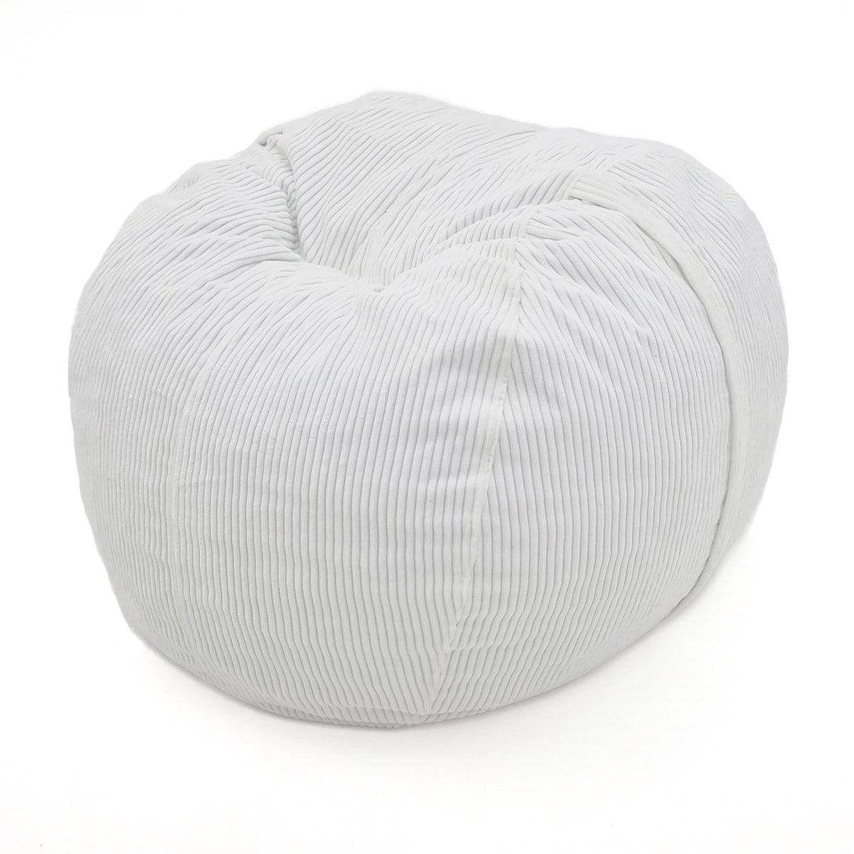 White bean bag chair on a white background
