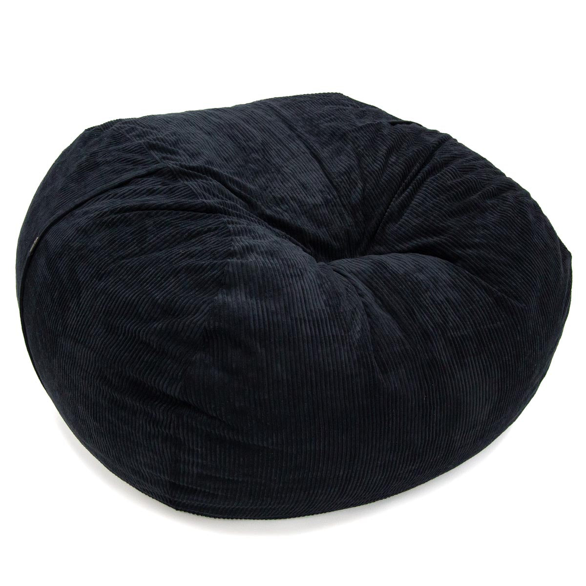Black bean bag chair on a white background